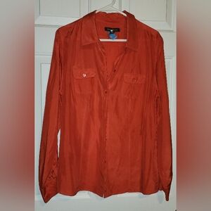 Tommy Bahama Vibrant Coral 100% Silk Shirt